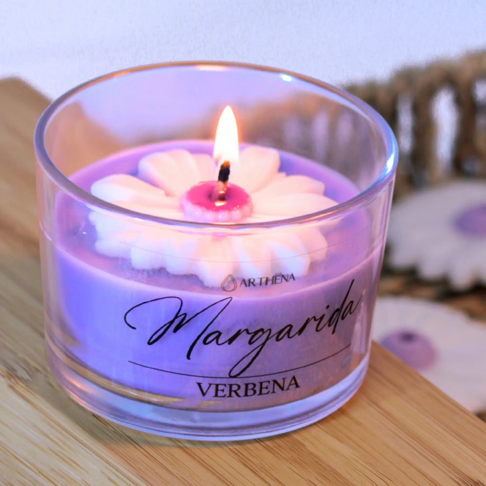 Kit 3 Velas Margarida aromáticas Arthena Velas para presente