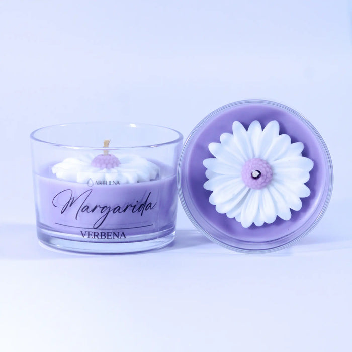 Vela Margarida perfumada para ambientes internos