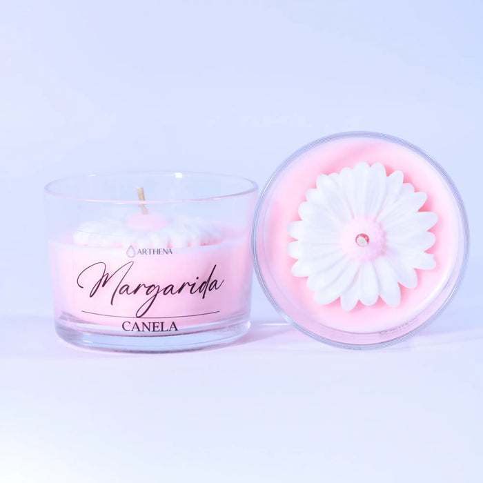 Vela aromática Margarida para presente e decoração